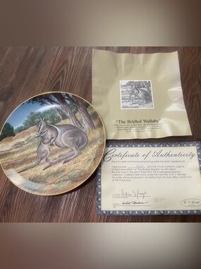 The Bridled Wallaby Plate, Endangered Species, Will Nelson, W.S. George,1990